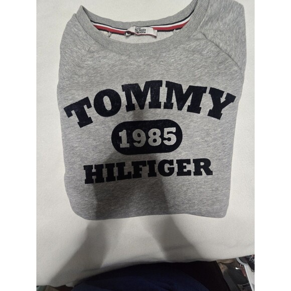 Tommy Hilfiger Denim 1985 Crewneck Sweatshirt Gray Size S/M Logo Pullover USA - Picture 15 of 15